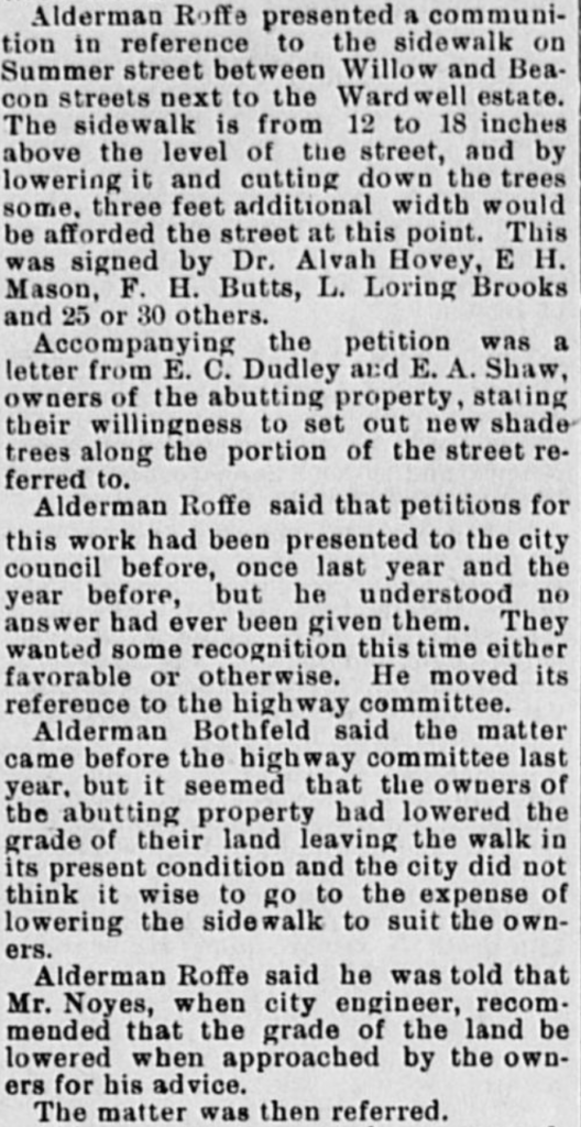 1894 Sidewalk Issue