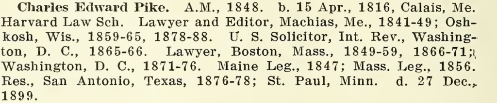 Charles E. Pike – Bowdoin History